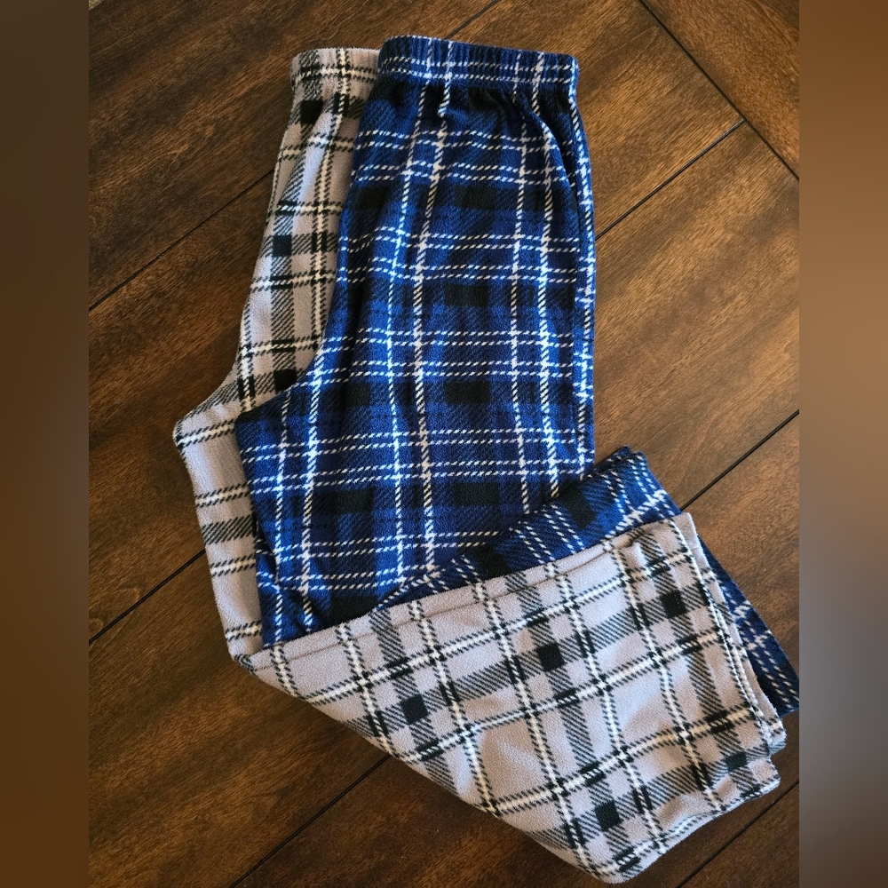Cuddl Duds Kids Plaid Pajama Bottoms - Navy and White